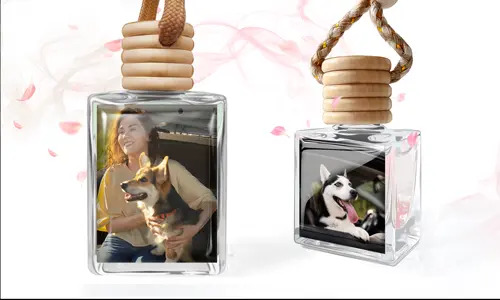 Personalisierter Lufterfrischer aus Glas mit Foto deines Hundes – Geschenk für Hundebesitzer