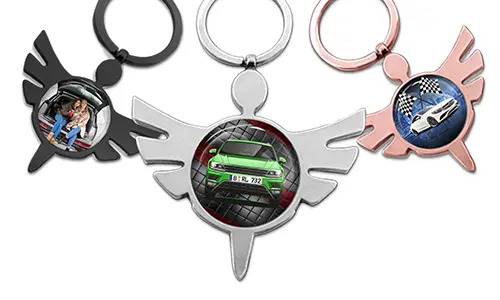 Personalisierter Engel-Schlüsselanhänger mit Auto-Design! Autogeschenk für einen echten Liebhaber!