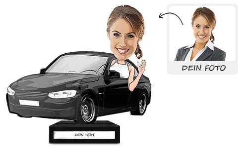 Decoración con foto como regalo para una conductora.