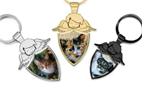 Personalisierter Engel-Schlüsselanhänger als Geschenk für Katzenliebhaber