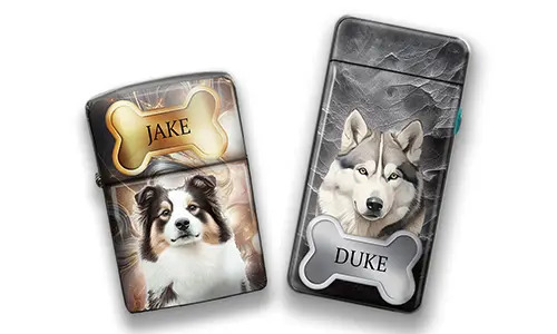 Personalisierte Feuerzeuge für Hundebesitzer: mit Foto und Spitznamen