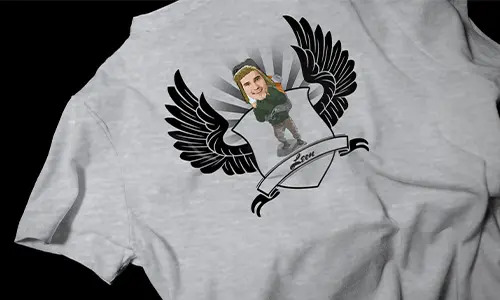 T-shirt personnalisé avec une image de loisir ou de profession