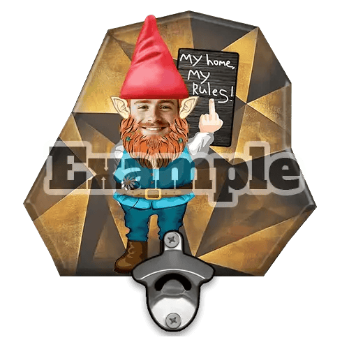 Décapsuleur mural personnalisé nain de jardin