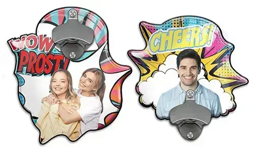 Wandflaschenöffner Comic mit Foto