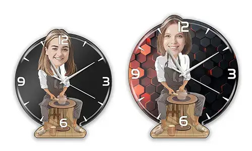 Personalisierte Wanduhr Comic Hobby - Töpferkunst
