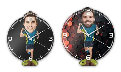 Personalisierte Wanduhr Comic Sport - Läufer