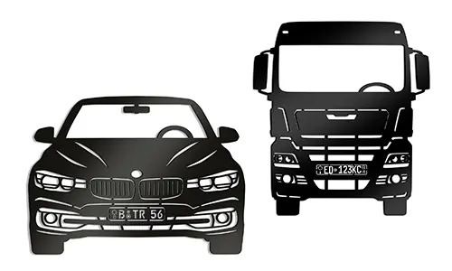 Wand Dekoration gefräst Metall - Weiß