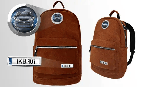 Zaino velluto marrone