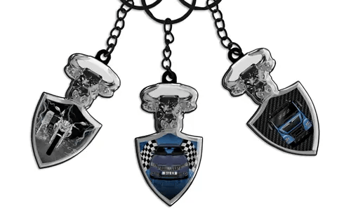 Bull Keychain Shield Car