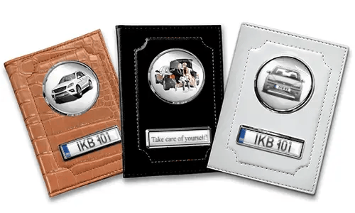 Porte-documents de voiture standard avec voiture/photo et plaque d'immatriculation pour les couples