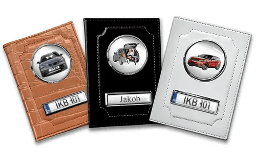 Porte-documents de voiture standard avec voiture/photo et plaque d'immatriculation pour ton mari