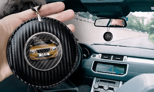  Catena per specchietto auto rotonda - Carbonio