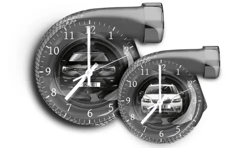 Tummanharmaa Seinäkello Turbiini