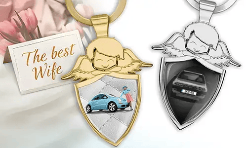 Llavero de ángel personalizado - regalo para tu esposa