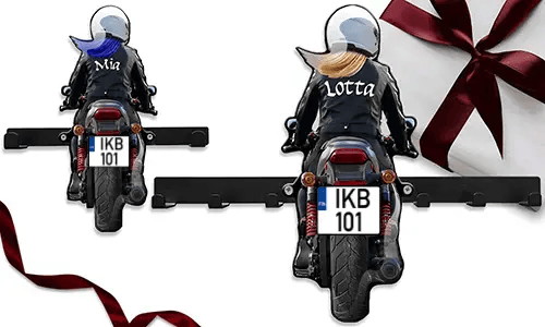 ¡Gran soporte para llaves en la pared para tu querida abuela – su nombre y matrícula en él!