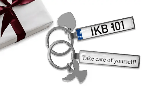 Porte-clés cadeau personnalisé pour sœur avec plaque numérotée et breloque