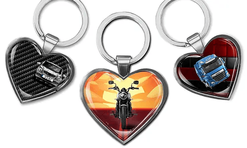 Keychain-Heart-With-Car-Personalized