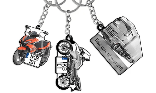 Autoschlüsselanhänger Text Moto