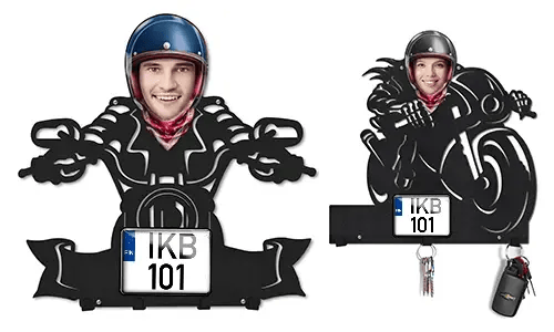 Vægmonteret nøglerække til motorcykelentusiaster

