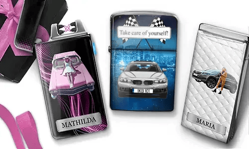 Coolline lighter with car/photo and license plate for yourself
