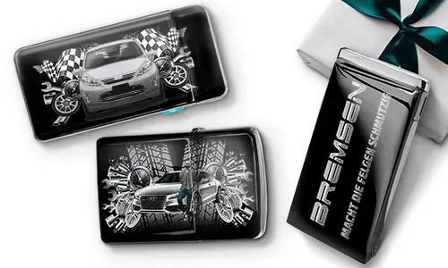 Tuning-Feuerzeug mit Auto/Foto und Nummernschild für deinen Freund