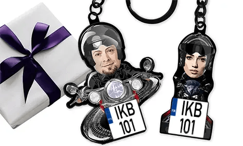 Personalizovaný motocyklový klíčenk s fotkou tvého drahého přítele