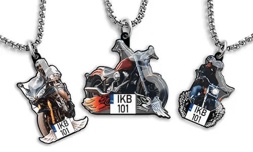 Halsband med motorcykelbild