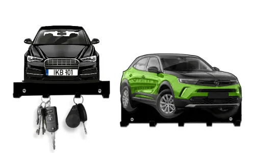 Sleutelhanger met autosilhouet