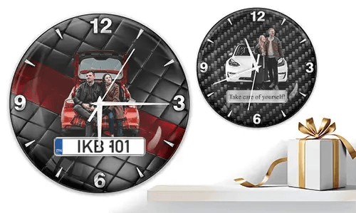 Coolline wandklok met auto/foto voor koppels