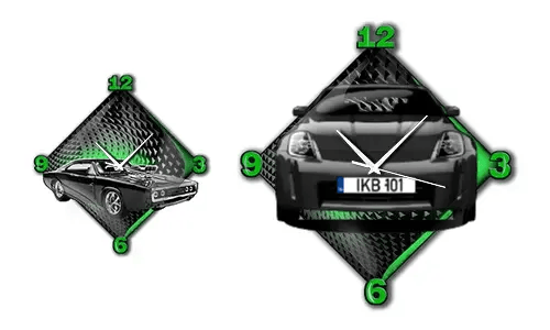 Reloj de pared moderno con imagen de coche