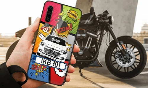 personalisierte handyhülle mit Motorradsilhouette auf dem Motorrad Hintergrund handyhülle personalisieren