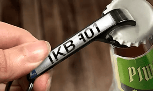 bottle opener keychain with license plate