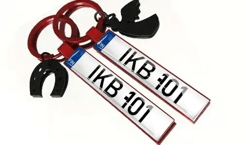 number plate key ring