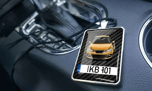 Rear view mirror trailer with the red car