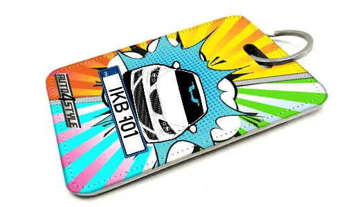 Innenspiegel anhänger mit Autosilhoette und einem Kennzeichen anhänger für innenspiegel