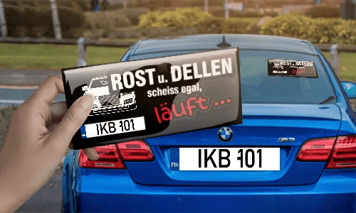 aufkleber auto ROST u. Dellenin der Hand auto sticker sprüche