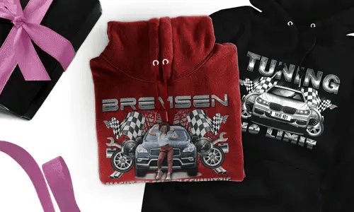 tuning pullover Grau mit dem Wagen auf dem Hintergrund turbo hoodie tuning pullover Grau mit dem Wagen auf dem Hintergrund turbo hoodie