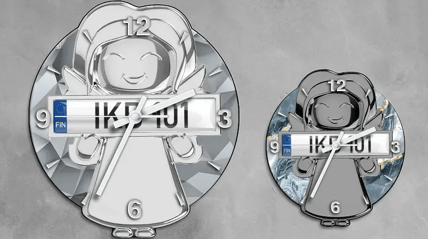 header-angel-wall-clock-license-plate